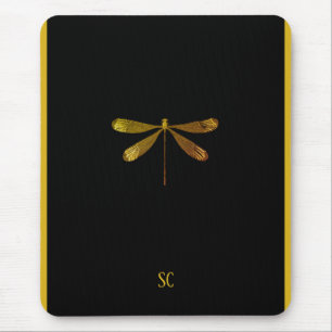 Mousepad Dragonfly de Ouro com Texto Personalizado