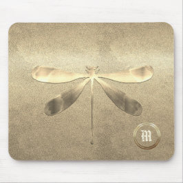 Mousepad Dragonfly Dourada Chic Monogramada