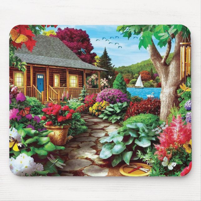 Mousepad Dragonfly Garden Fine Art (Frente)