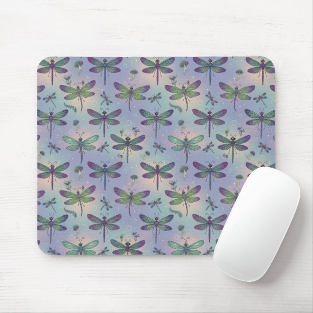 Mousepad Dragonfly Pattern (Com mouse)