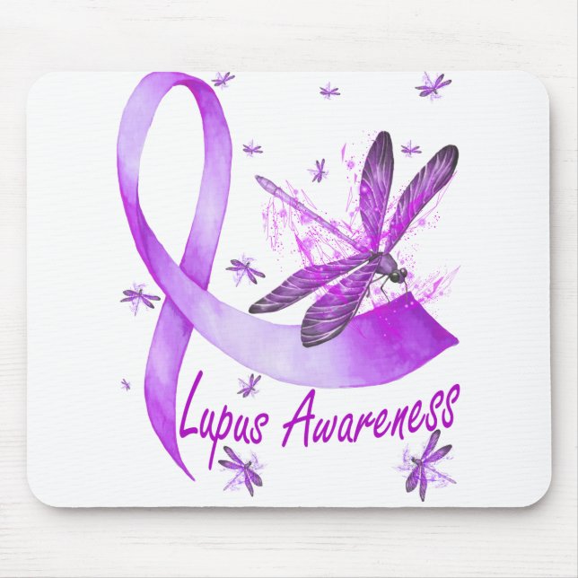 Mousepad Dragonfly Segurando A Consciência Do Lupus De Fita (Frente)