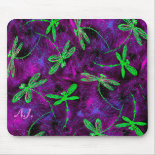 Mousepad Dragonfones de verde limão na proteção rosa e r