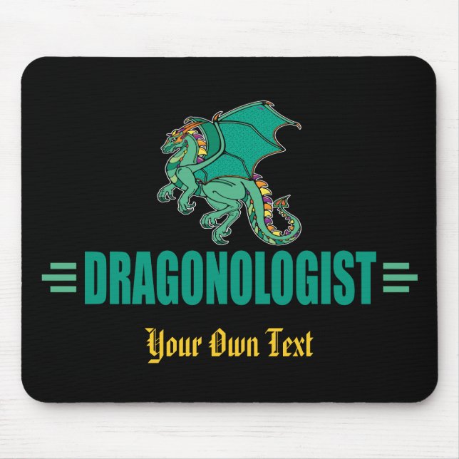 Mousepad Dragonista do Dragão Verde Engraçado (Frente)
