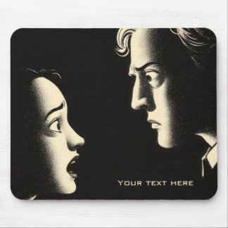 Mousepad Dramatic Noir Confrontation Vintage Illustration