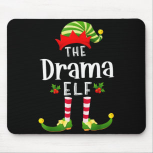 Mousepad Dramático Elfo de Natal Pijama Combinando Festa de