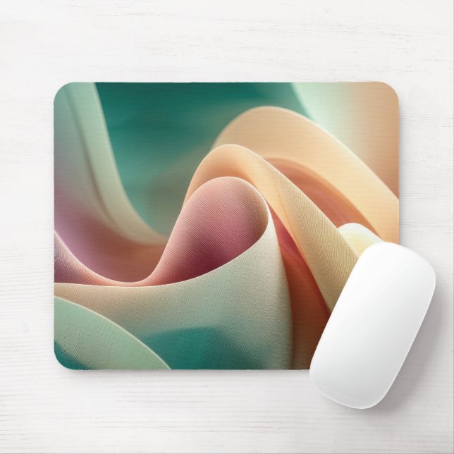 Mousepad Drapeados Abstratos com Fluxo de Gradiente Pastel (Com mouse)