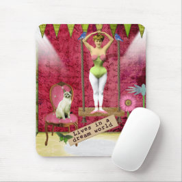 Mousepad Dream World Vintage Funky Ballerina Altered Art