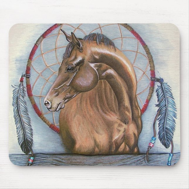 Mousepad "DreamLike" Cavalo e arte original de captura de s (Frente)