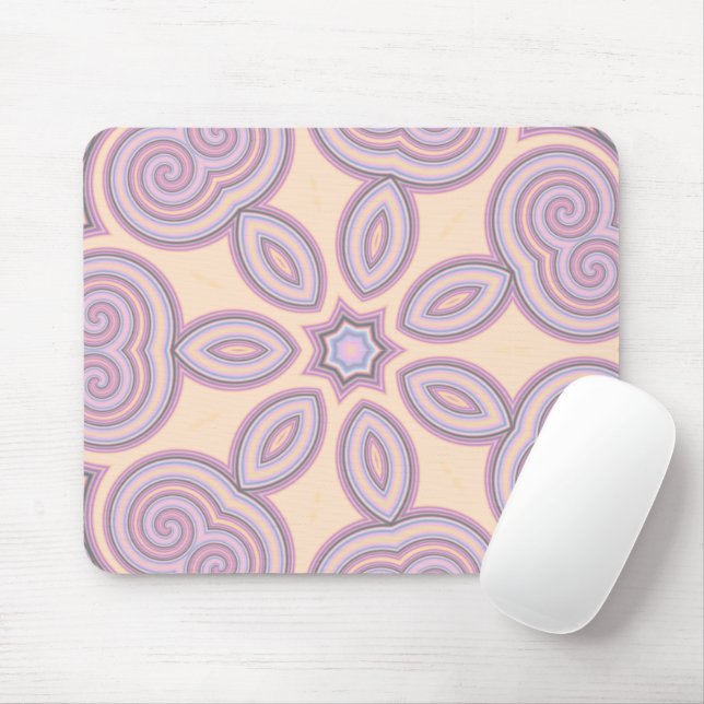 Mousepad Dreamy Swirls - Padrão Psicodélico Pastel (Com mouse)