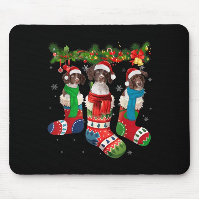 Mousepad Drentse Patrijshond Em Meias De Natal (Frente)