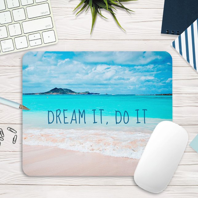 Mousepad Drew It Do It Do Hawaii Tropical Sandy Beach Photo (Criador carregado)
