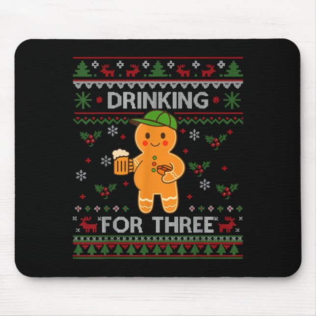 Mousepad Drinking For Three Pregnancy Announcement Ugly Swe (Frente)