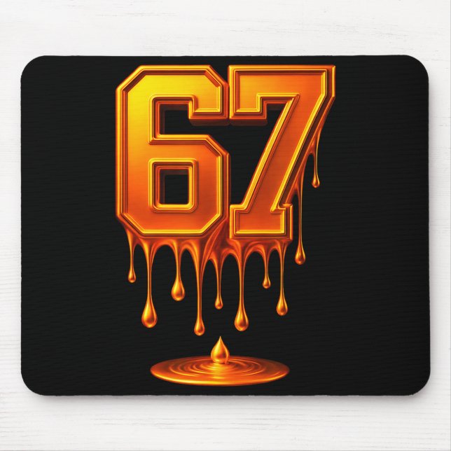 Mousepad Dripng Gold 67 Meme Respect The Drip 67 Golden Aur (Frente)