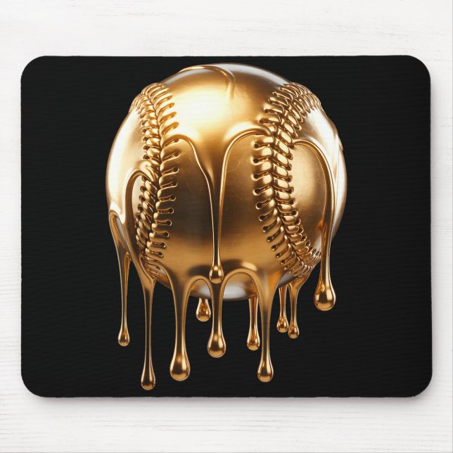 Mousepad Dripng Gold Drip Baseball Game Day Player Coach Ba (Frente)