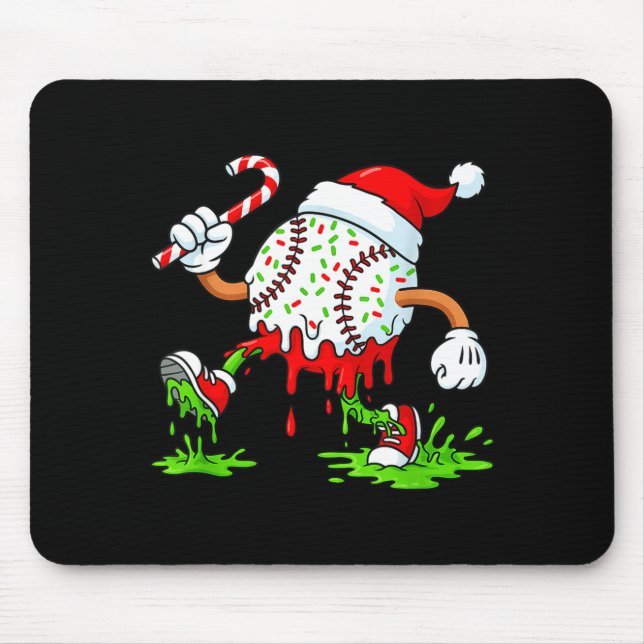 Mousepad Dripng Ice Cream Baseball Santa Hat, Xmas Pajama K (Frente)