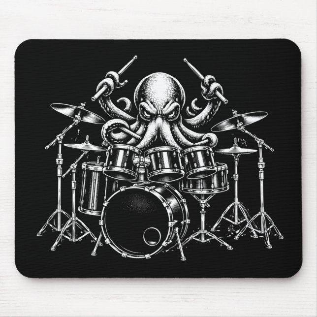 Mousepad Drum Playing Octopus (Frente)