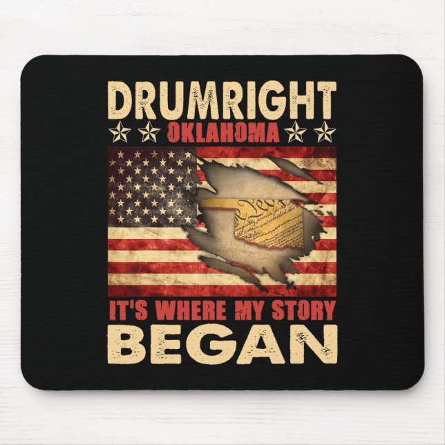 Mousepad Drumright Oklahoma EUA Bandeira 4 De Julho  (Frente)