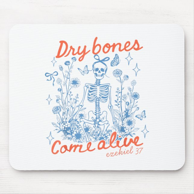Mousepad Dry Bones Come Alive Christian Funny Skeleton Hall (Frente)