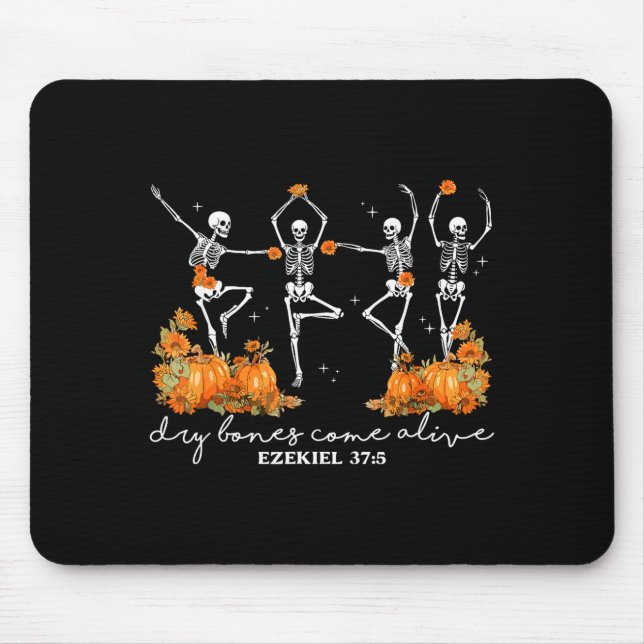 Mousepad Dry Bones Come Alive Halloween Skeleton Dancing Ch (Frente)
