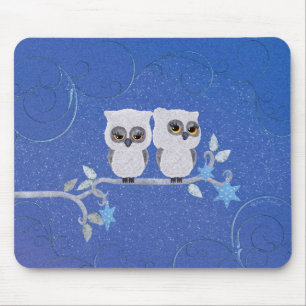 Mousepad Duas corujas brancas pequenas