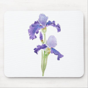 Mousepad duas irisões roxas tinta e aquarela