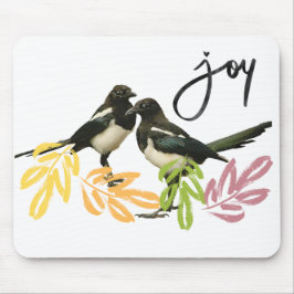 Mousepad Duas Magpies com sotaques Florais