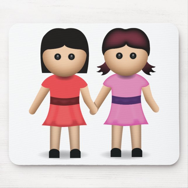 Mousepad Duas Mulheres Segurando As Mãos Emoji (Frente)