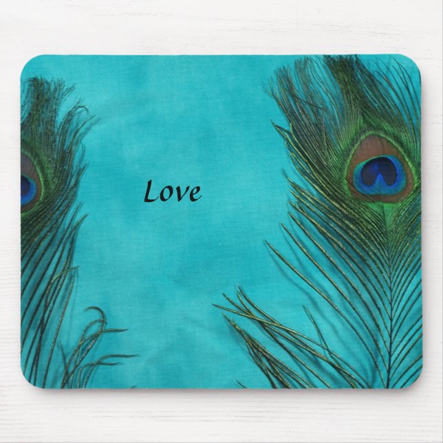 Mousepad Duas Penas Aqua Peacock (Frente)