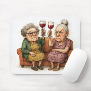 Mousepad Duas Velhas Resmungonas Com Vinho Tinto