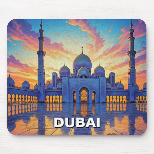 Mousepad Dubai Grand Mesquita UAE Sunset (Frente)