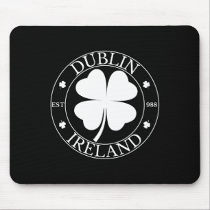 Mousepad Dublin Ireland Est 988 Clover Leaf Shamrock Rua Pa