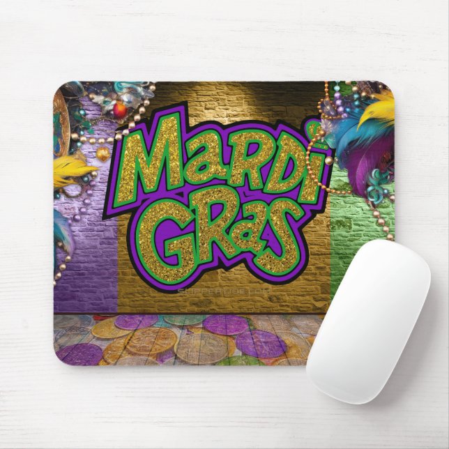 Mousepad Dúbloons gráficos com o tema Mardi Gras de Slipper (Com mouse)