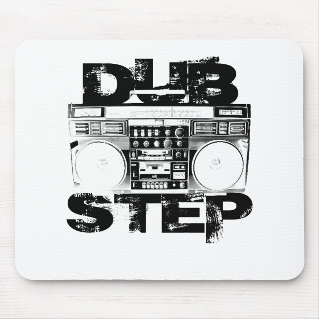 Mousepad Dubstep Boombox preto (Frente)