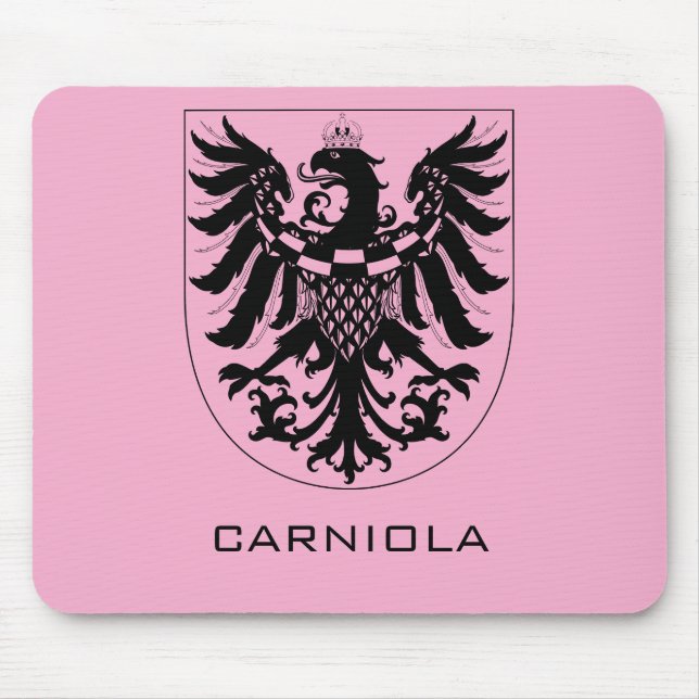 Mousepad Ducado da Carníola Arte Heráldica Monocromática (Frente)