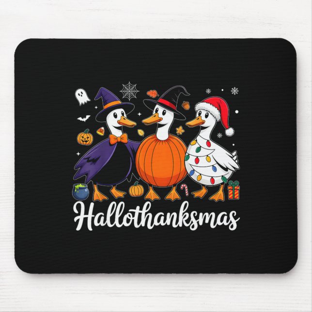 Mousepad Duck Halloween Thanksgiving Christmas Happy Hallot (Frente)
