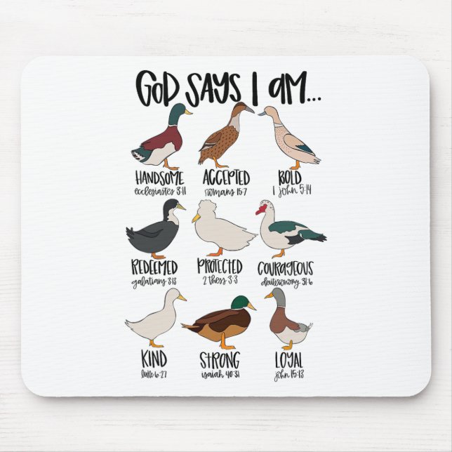 Mousepad Duck Tipos Christian Deus Diz Que Sou Bíblia Verda (Frente)