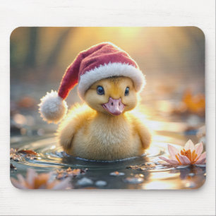 Mousepad Ducking Vestindo um Chapéu Santa