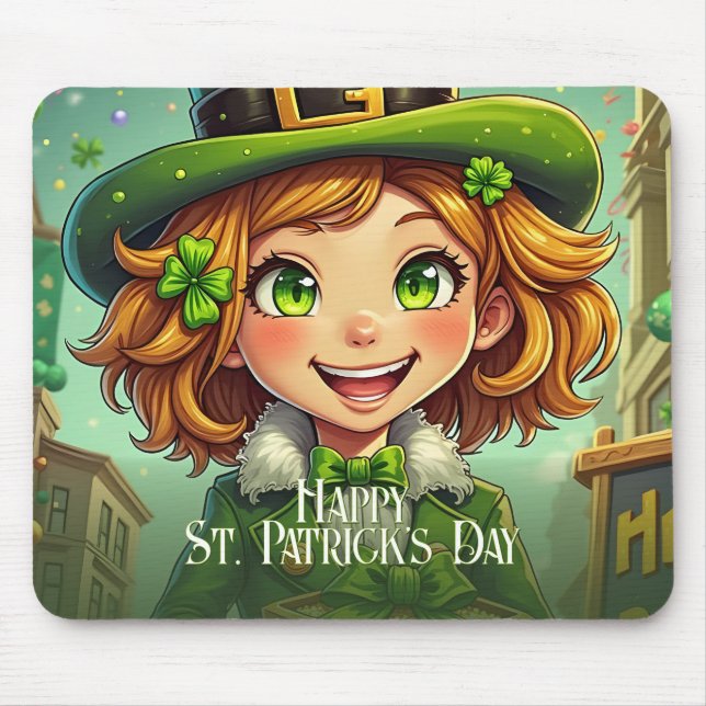 Mousepad Duende Alegre - Dia de São Patrício Sorte (Frente)