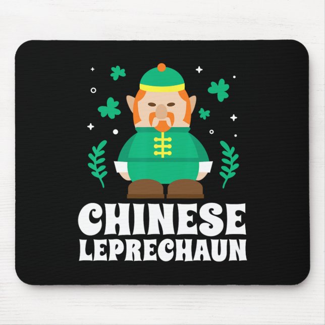 Mousepad Duende Chinês Engraçado Dia de São Patrício  (Frente)