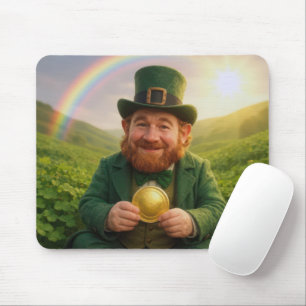 Mousepad Duende Irlandês Com Moeda de Ouro e Arco-íris