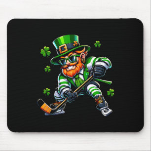 Mousepad Duende Jogando Hóquei Dia de São Patrício Esporte 
