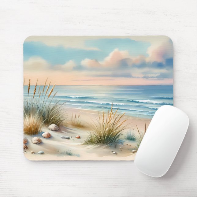 Mousepad Dunas Costeiras Pastel Aquarela (Com mouse)