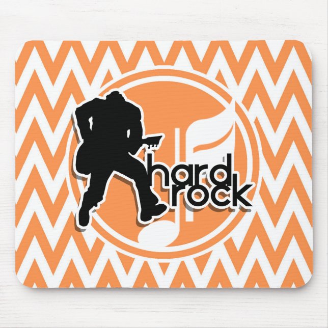 Mousepad Duro Rock; Orange e White Chevron (Frente)