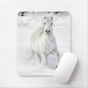 Mousepad Dyfra o Cavalo Islandês Galopando na Neve