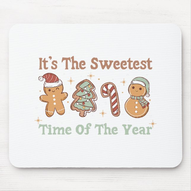 Mousepad É a época mais doce do ano, doce Natal engraçado (Frente)