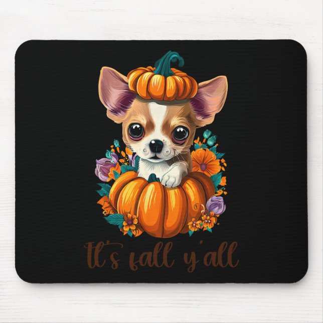 Mousepad É A Queda de Pumpkin Chihuahua Hallo (Frente)