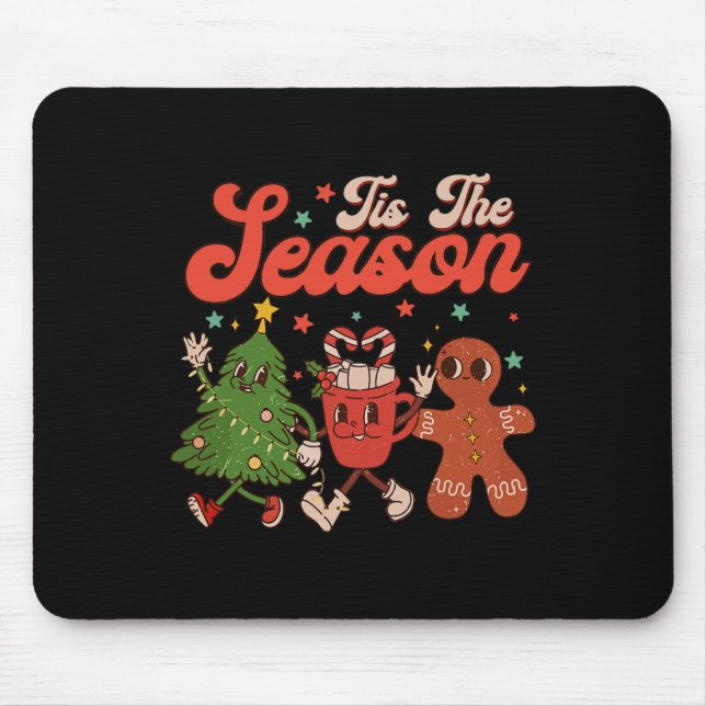 Mousepad É a Temporada Árvore de Natal Biscoito de Gengibre (Frente)