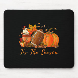 Mousepad É a Temporada de Outono Futebol de Abóbora Café