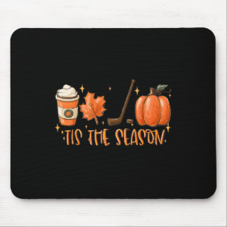 Mousepad É a Temporada do Hockey Latte Folhas Olá Abóbora H