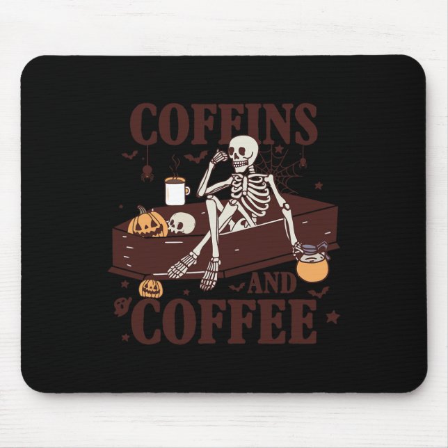 Mousepad E Café Funny Skeleton Halloween (Frente)